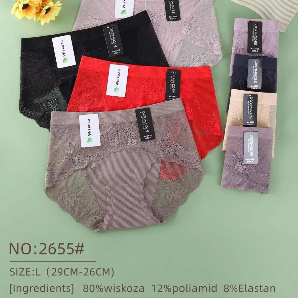 Majtki damskie koronkowe NO:2655 mix kolorów