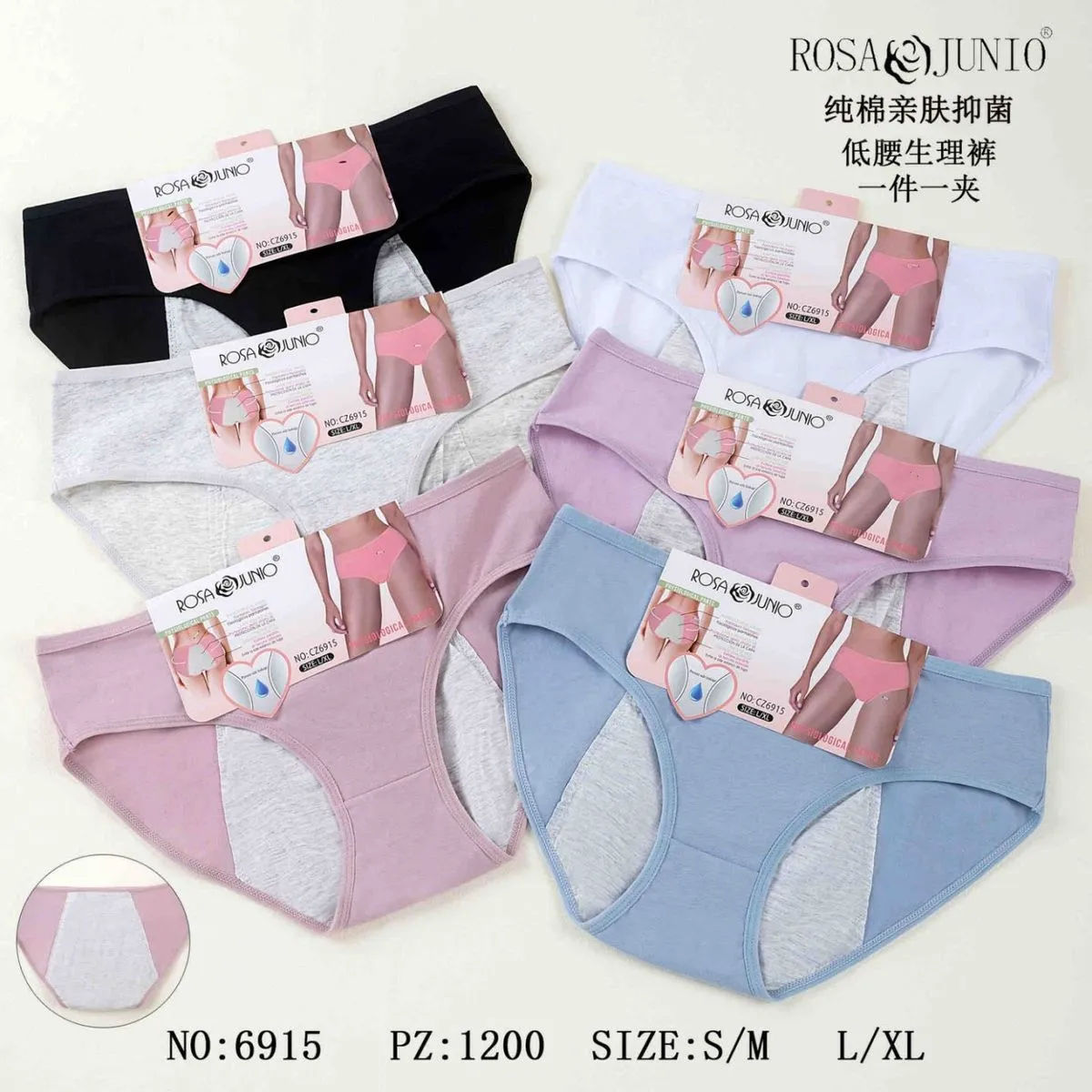 Majtki damskie Rosa & Jungo 6 szt. S/M L/XL NO:6915