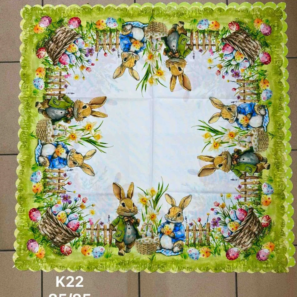 Obrus Wielkanocny 60/120 z motywem królików K22