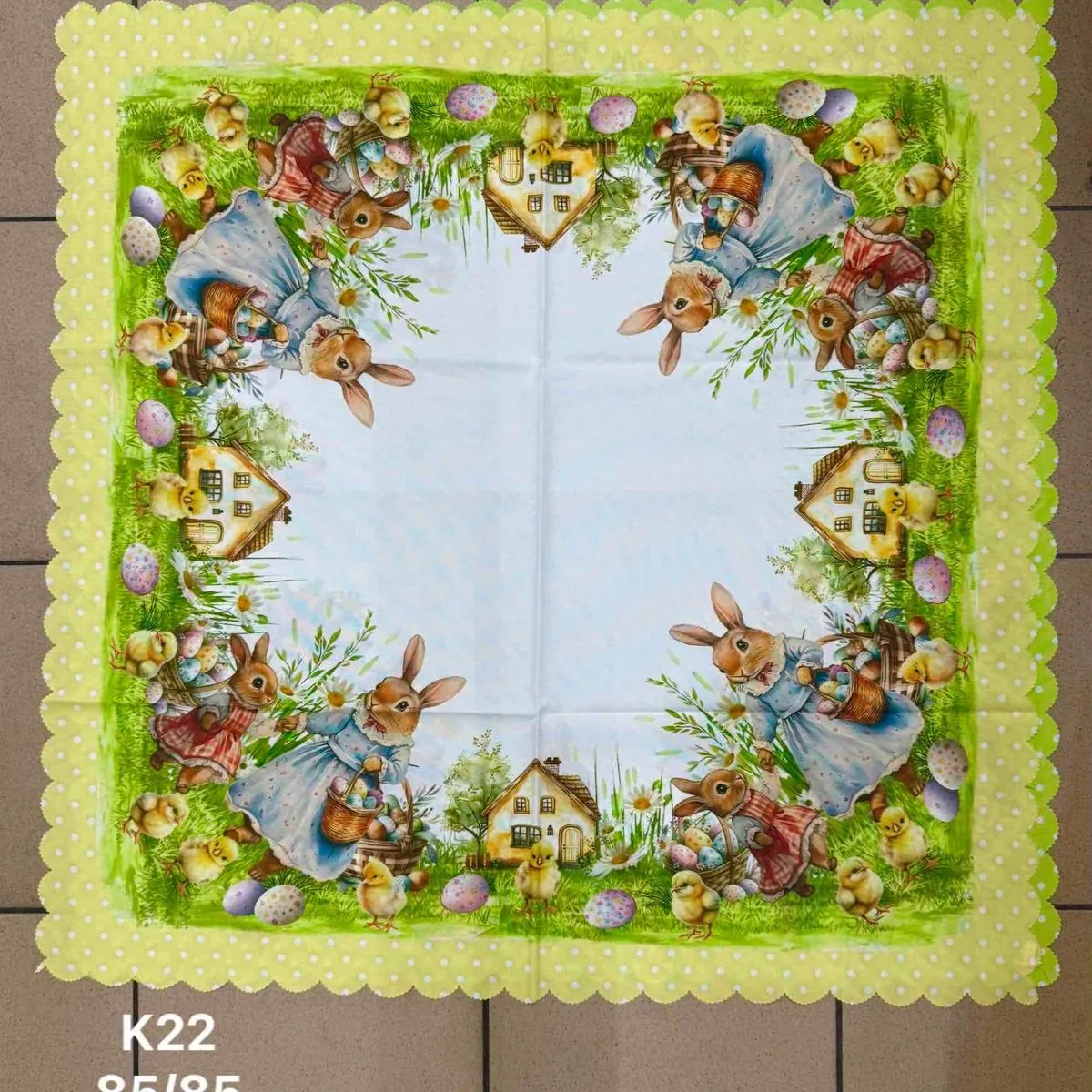Obrus Wielkanocny 60/120 cm z motywem królików K22-8585