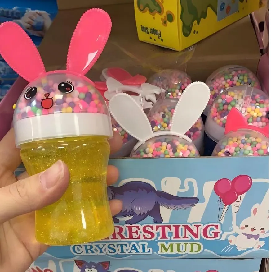 Slime Crystal Mud Żółty z Króliczymi Uszami 12 szt