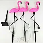 Zestaw 3 lamp solarnych flamingi różowe 3PCS