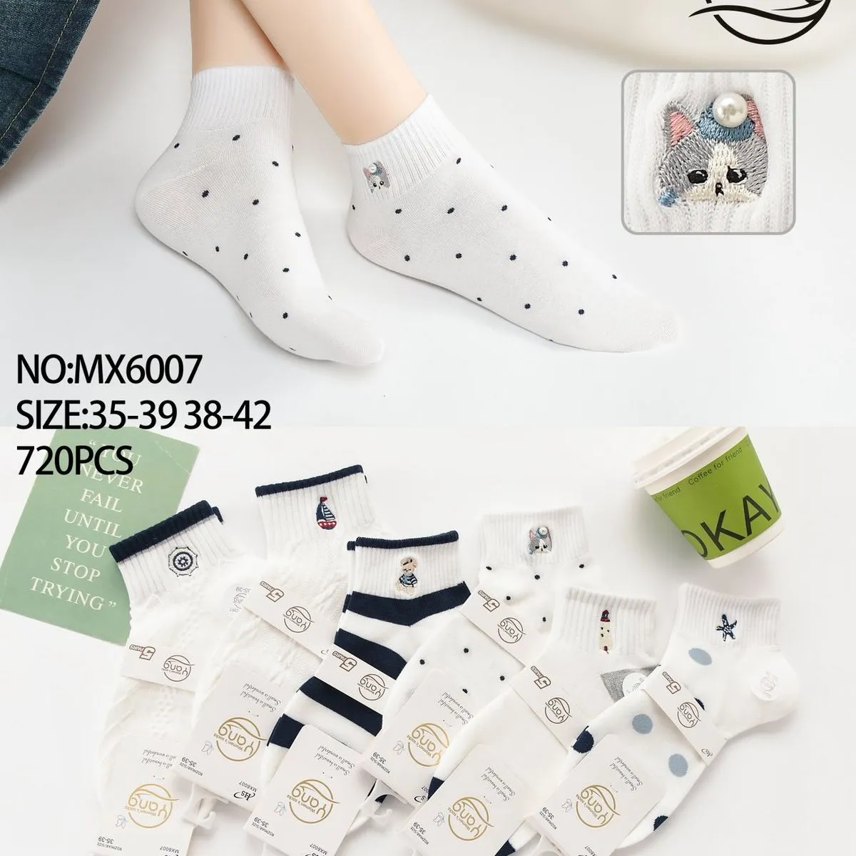 Skarpetki damskie Yang Socks NO-MX6007 roz.