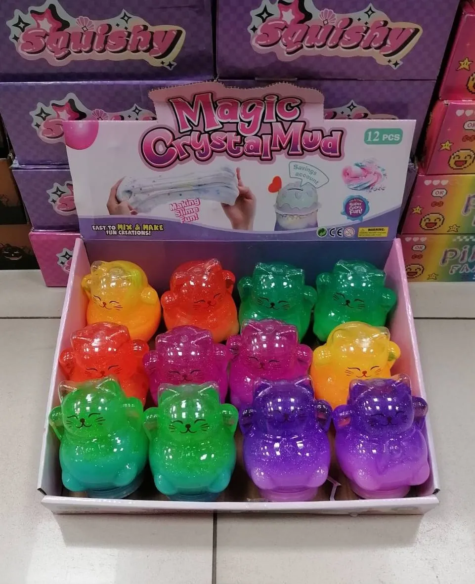 Magic Crystal Mud Slime Kotki z Brokatem 12 szt.