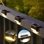 Zestaw 4PCS Lampki Solarne Dekoracyjne na Schody Barierki Czarna