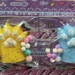 Zabawka Squishy Toys Łapka Kota z Brokatem i Pomponami 16 szt.