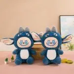 Maskotka Pluszowa Stitch Labubu 30cm Niebieska z Rogami