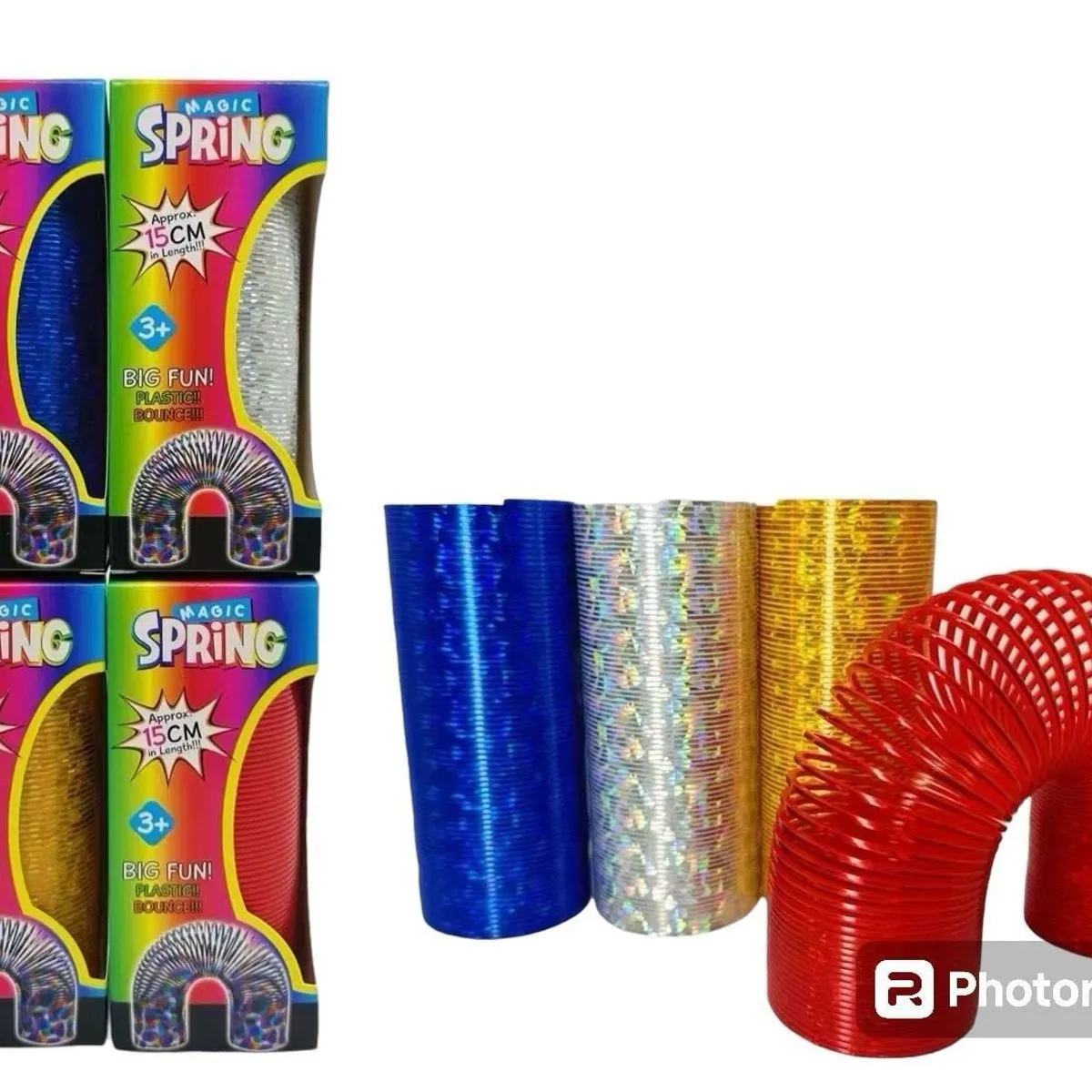 Zabawki Magic Spring Sprężyna 15cm Metaliczne Kolory Mix 12szt