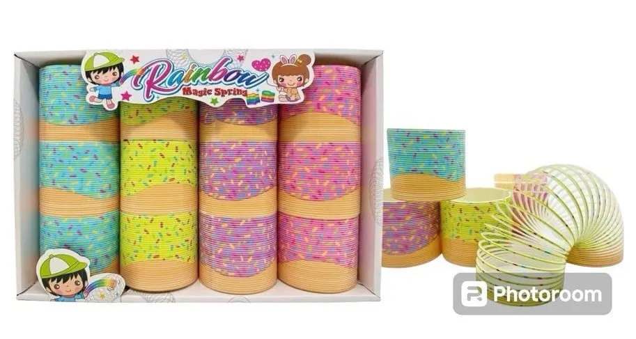 Zabawki Magic Sprężyna Rainbow, wzór posypka, 12 szt.