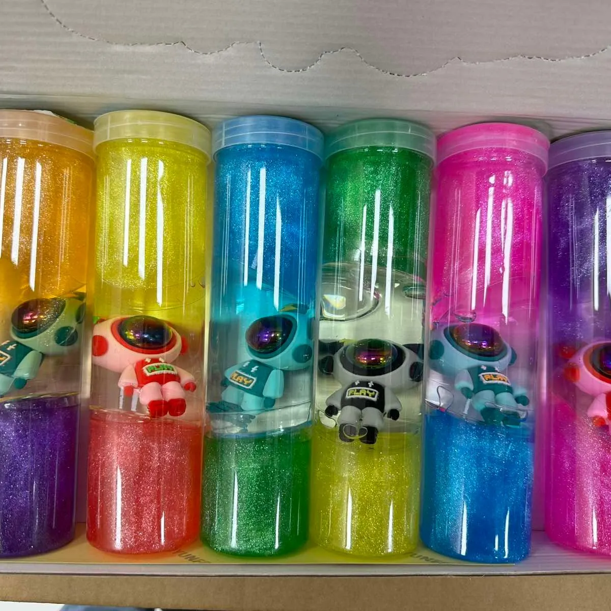 Zabawki Slime Astronauta z Figurką, Brokatowy Mix, 12 szt.