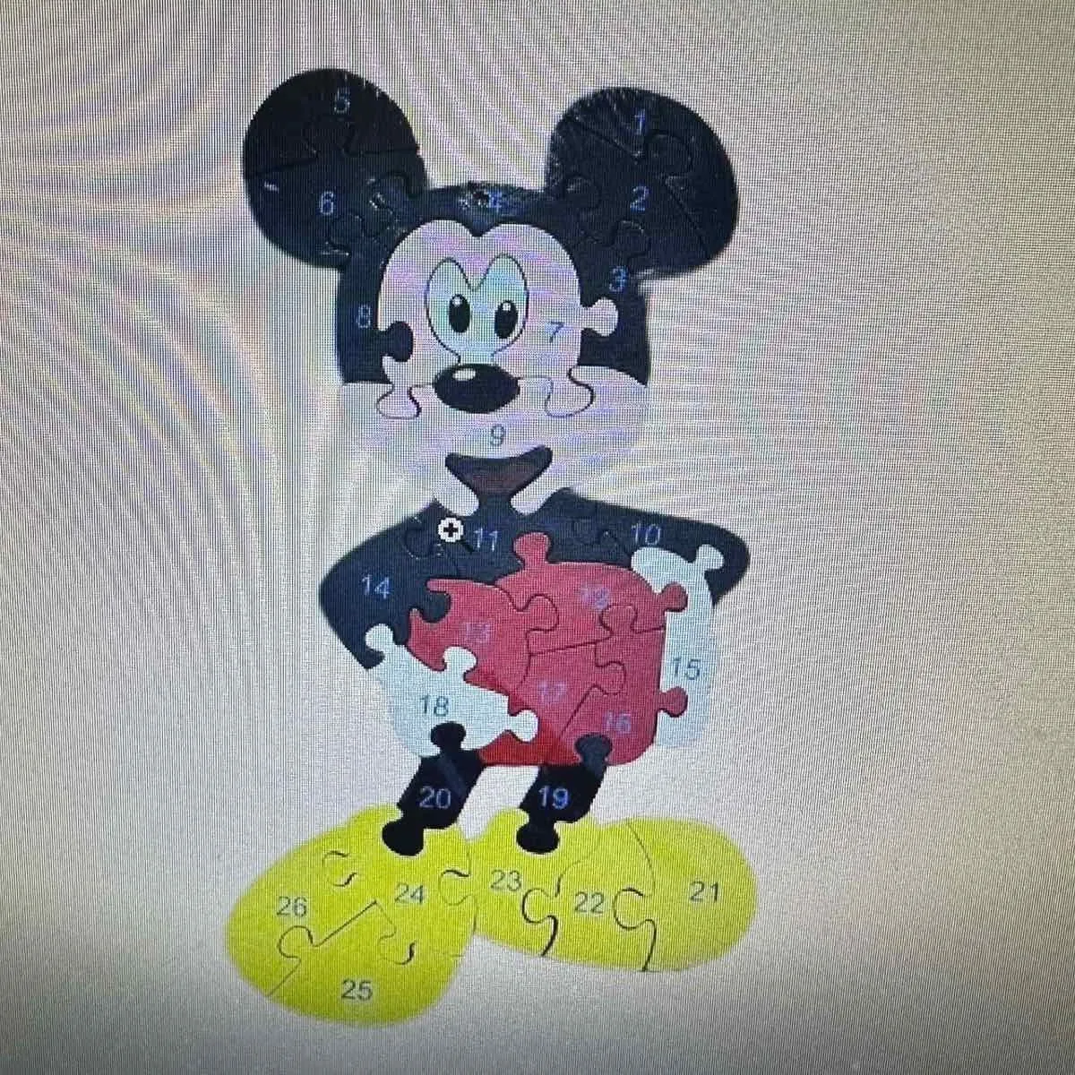Zabawka Drewniana DIY Puzzle Mickey Numerowana 26 el.