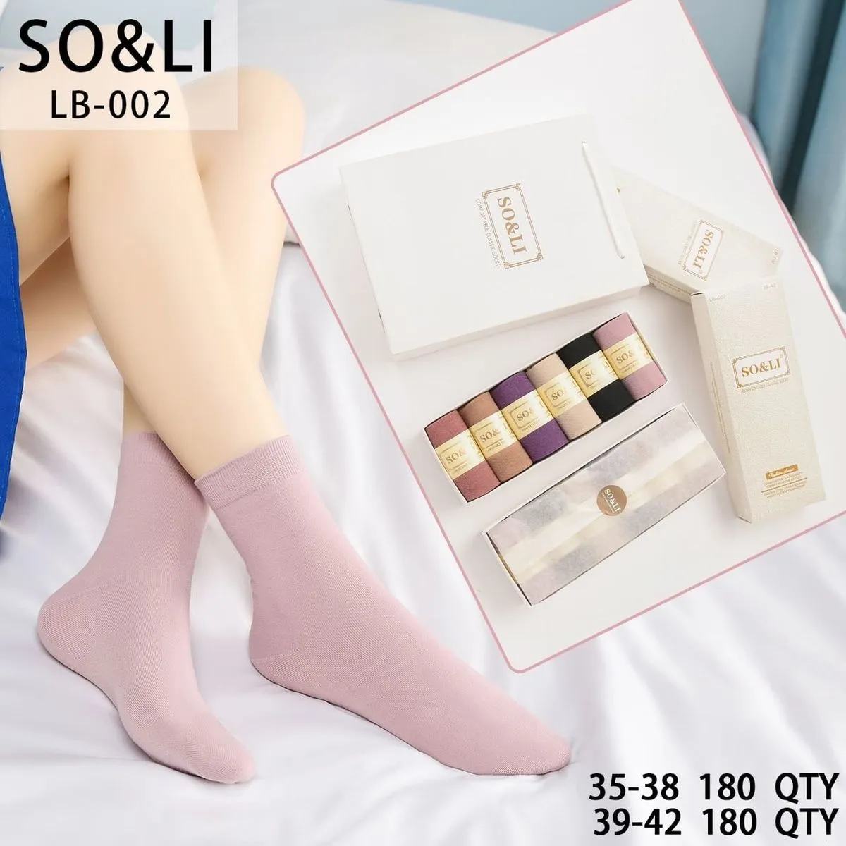 Skarpetki damskie Soso&Li LB-002 rozmiary 35-38/39-42