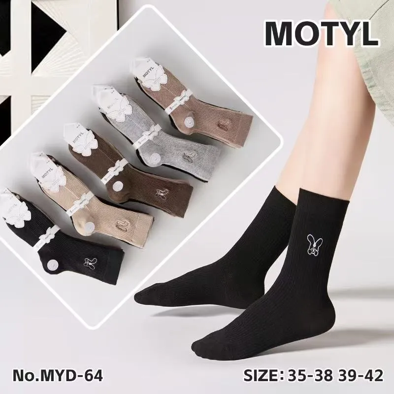 Skarpetki damskie Motyl z kwiatami 6 par rozmiar