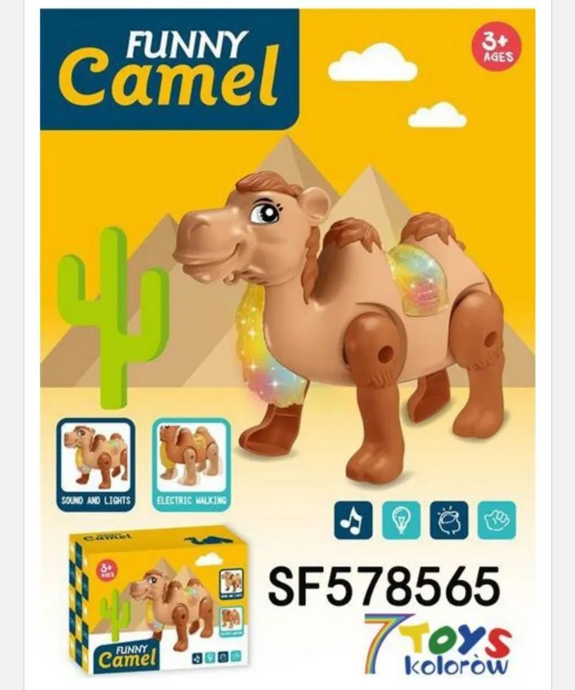 Elektryczny Wielbłąd Funny Camel z dźwiękiem i światłem 3+