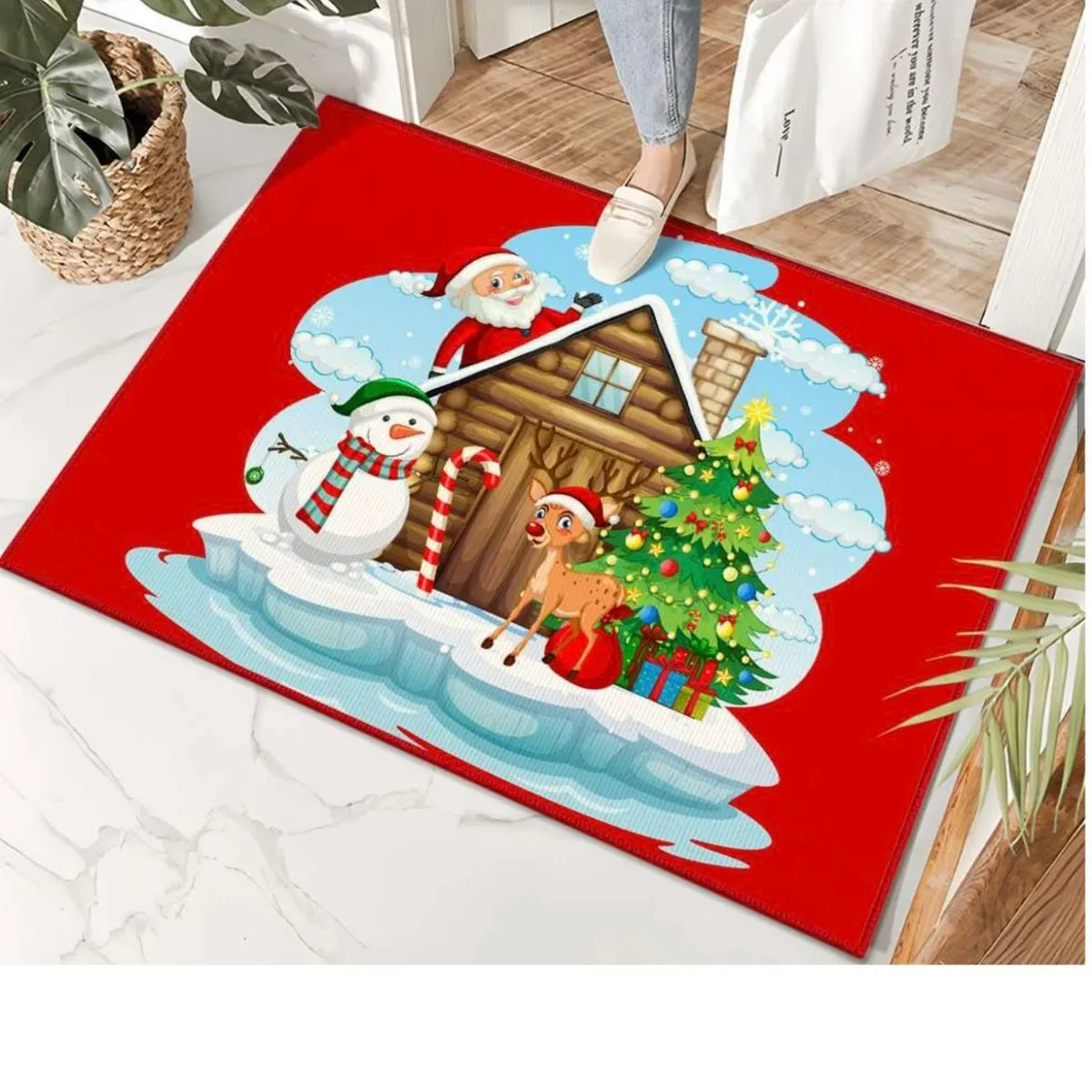 Dywan Świąteczny 60x90cm z motywem Świętego Mikołaja