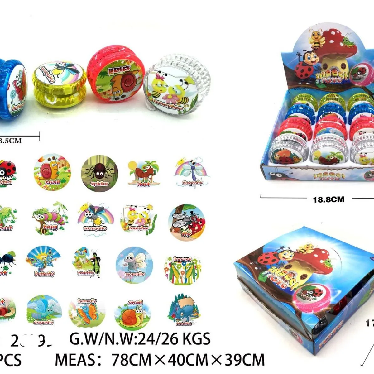 Zabawki YOYO dla Dzieci Świecące 3,5 cm