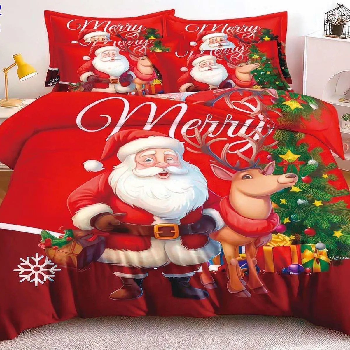 Komplet Pościel Świąteczny MILANO 200/220 Santa Claus