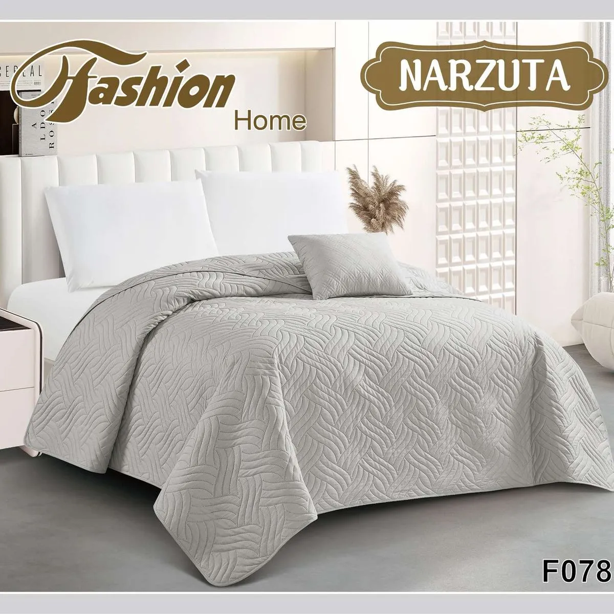 Narzuta Fashion Home 220x240cm Szara Pikowana