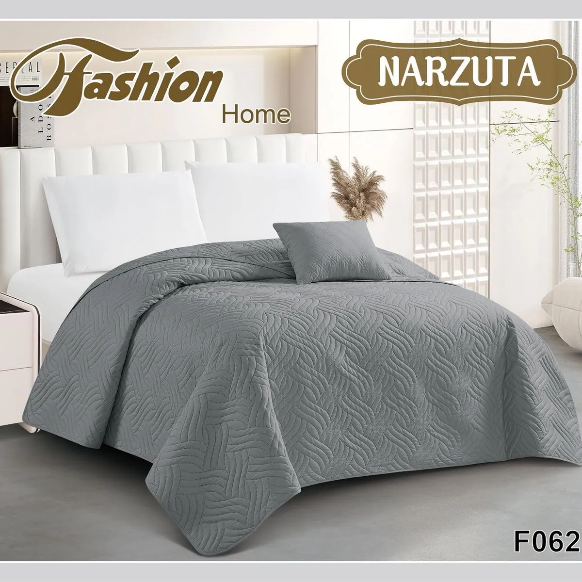 Narzuta Fashion Home 160x200cm Szara Pikowana F062