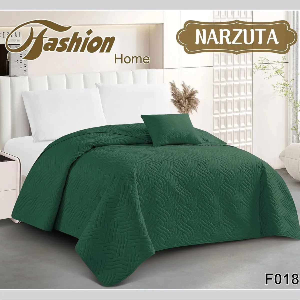 Narzuta Fashion Home 160x200cm zielona pikowana