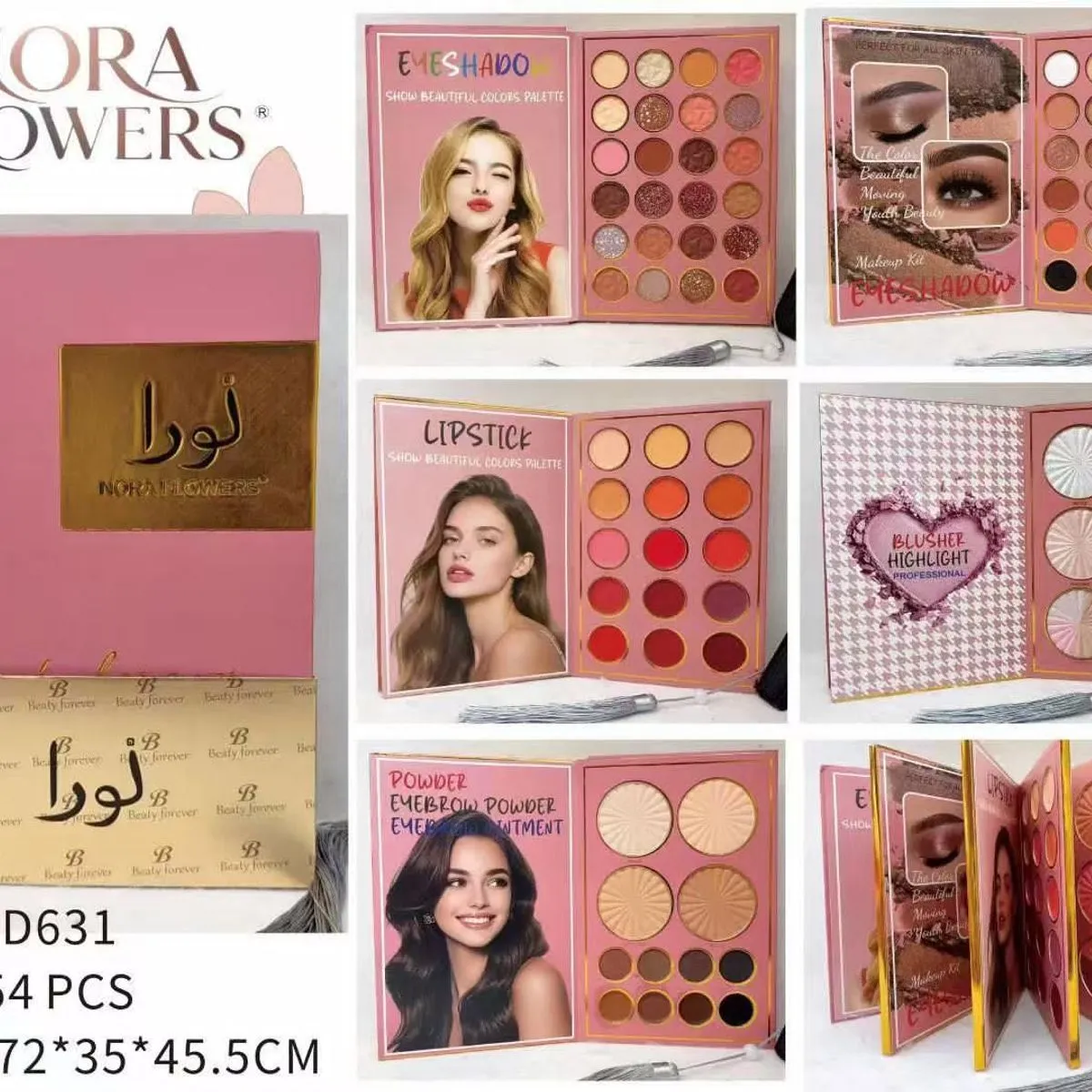 Zestaw makijażu Norara NR-31 paleta cieni + pomadki puder