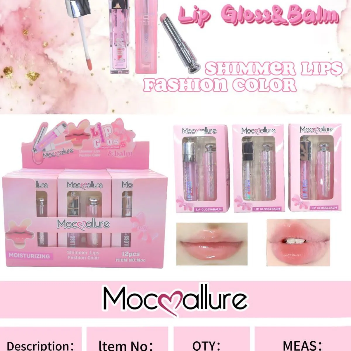 Lip Gloss & Lip Balm Moc@Allure Shimmer Lips