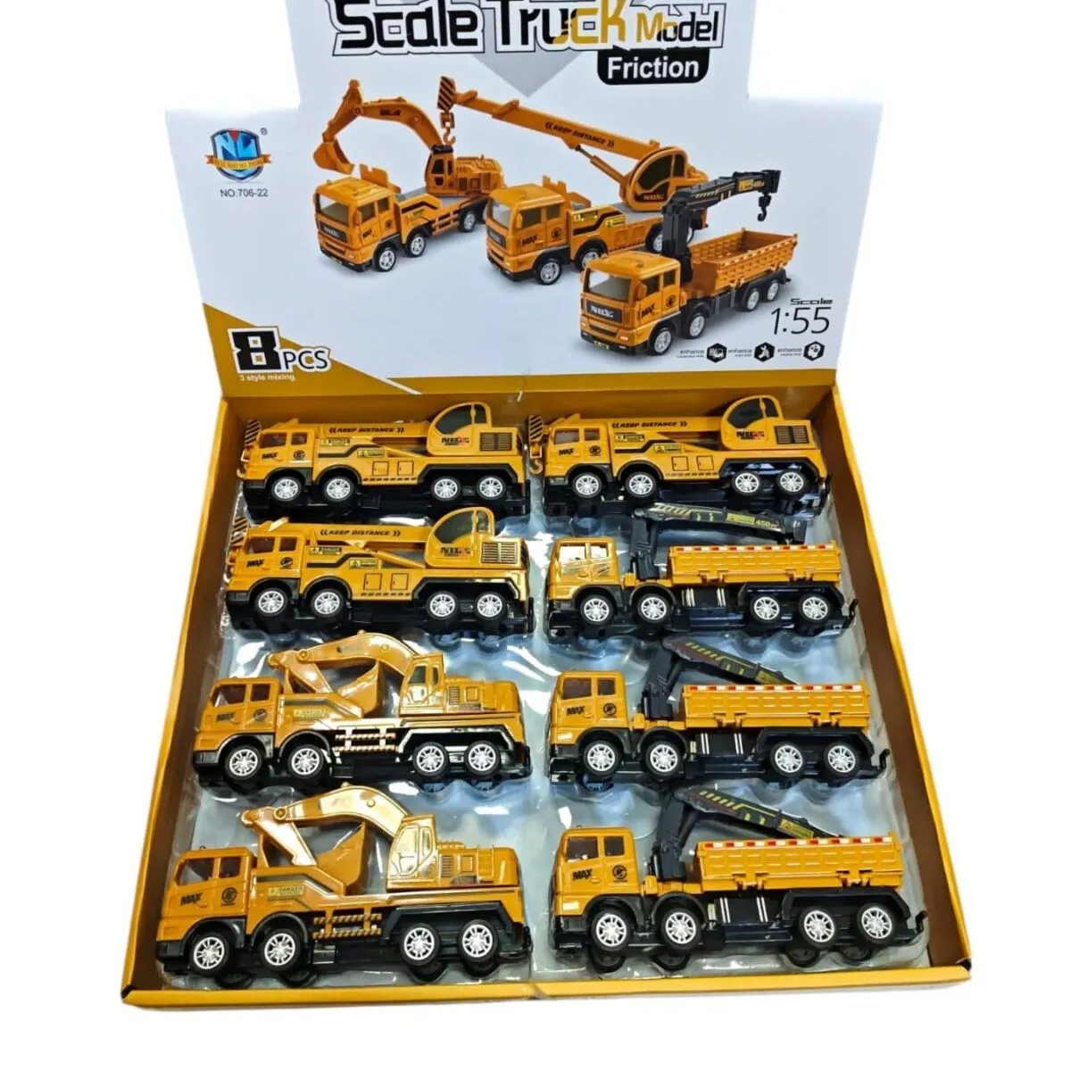 Model ciężarówki żuraw 1:55 Friction Power 8szt