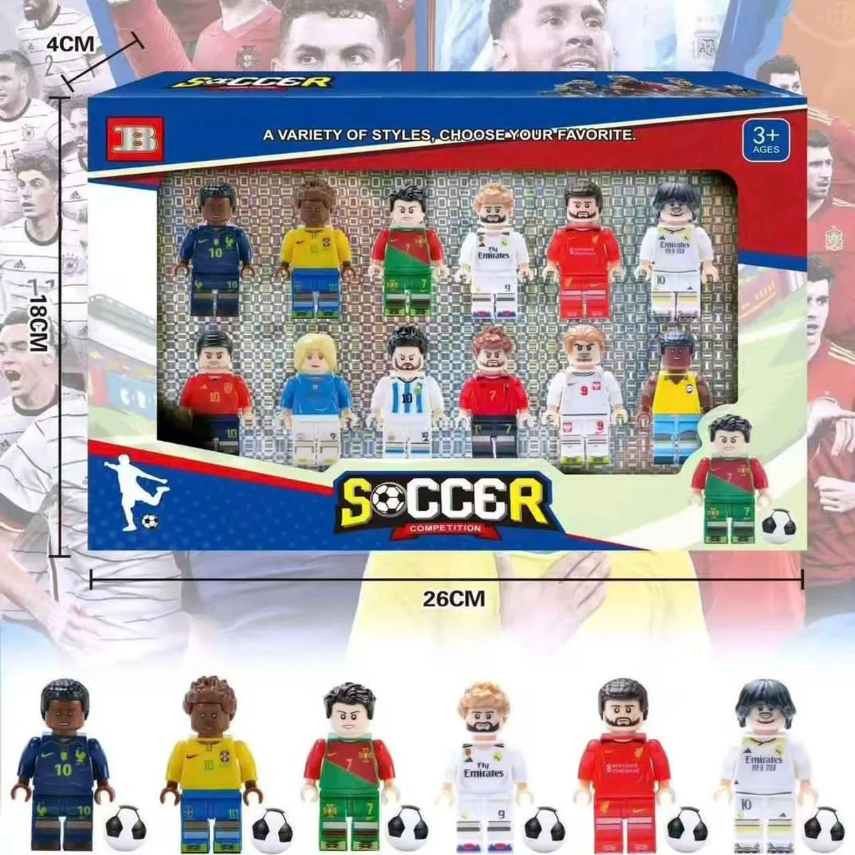 Zestaw figurek Soccer 12 szt. 6cm