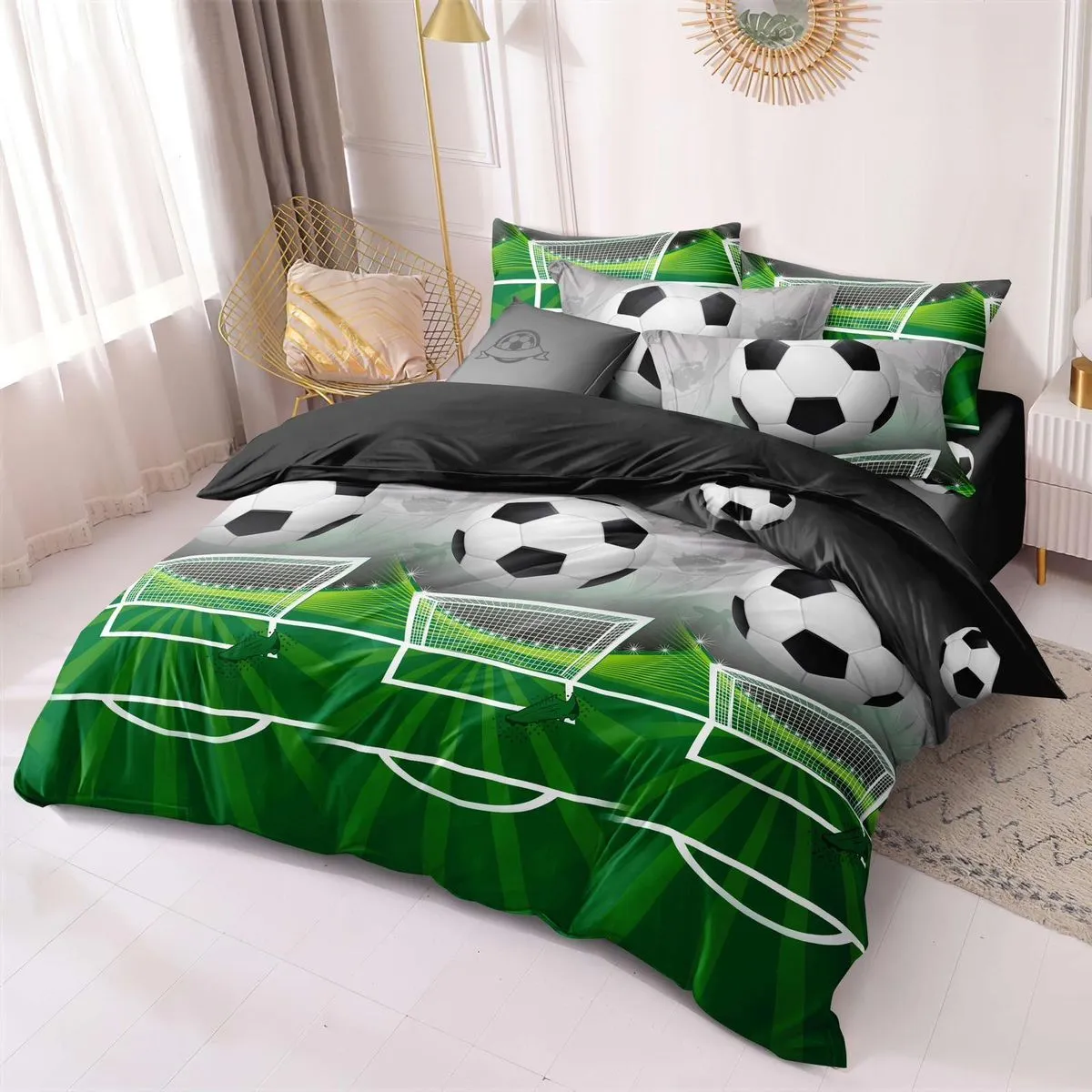 Komplet Pościeli Milano 5D 4CZ 160/200 Piłka Nożna