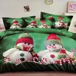 Komplet Pościeli Milano 5D 4CZ 160/200 Śnieg Świąteczny