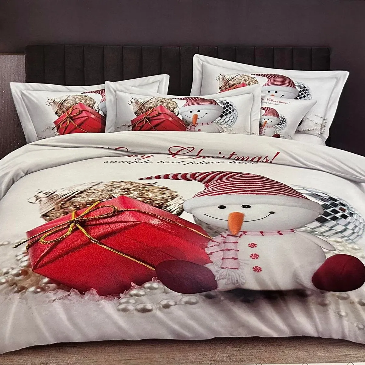 Komplet Pościeli Milano 5D 4CZ 160/200 Bożonarodzeniowy