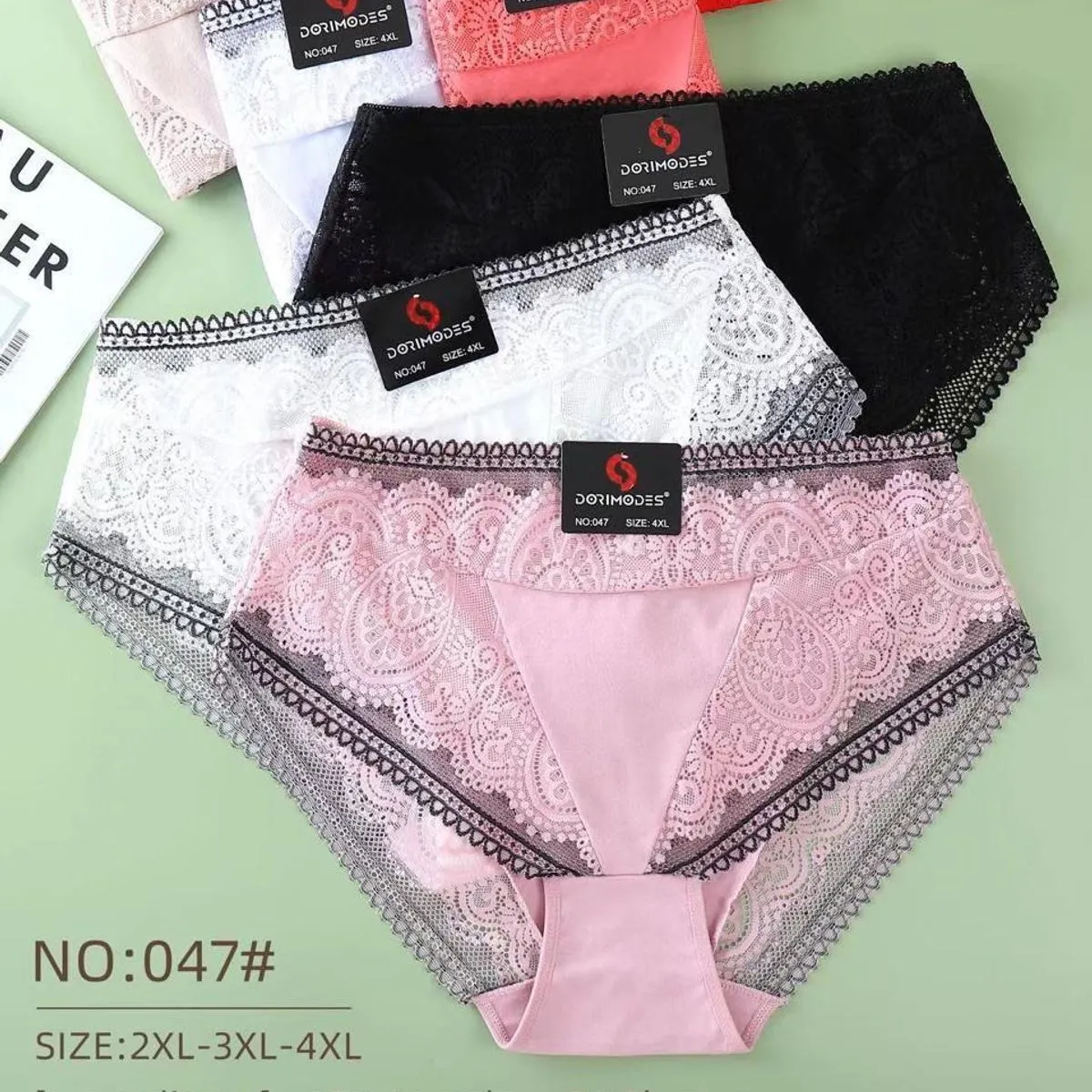 Majtki damskie bezszwowe XL-3XL 95% bawełna 5% elastan NO:047