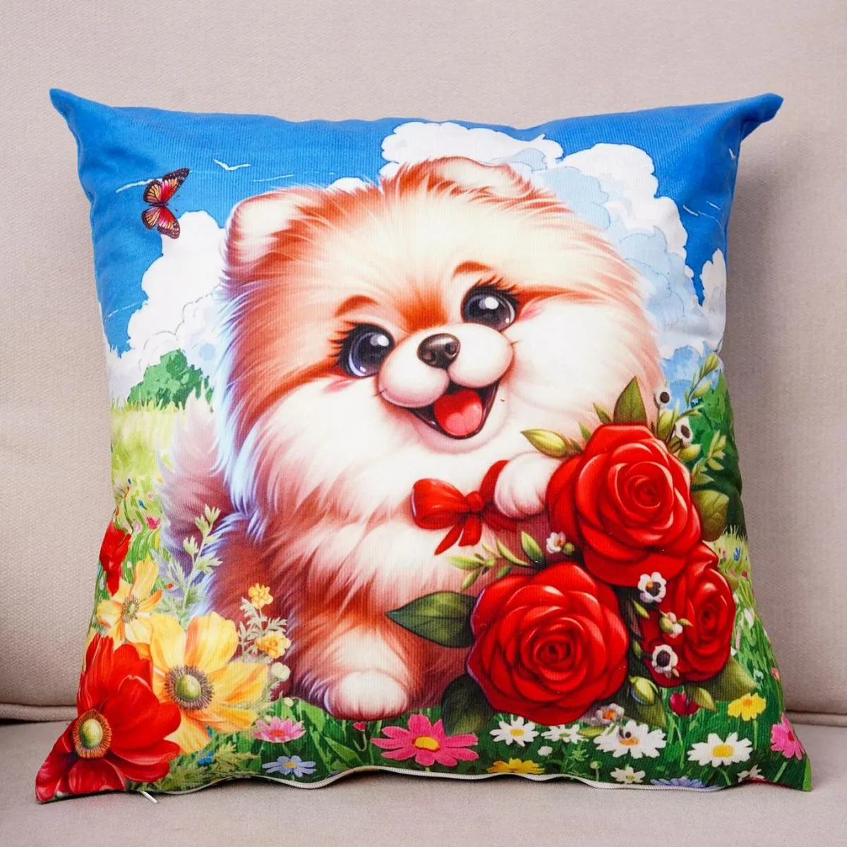 Poszewki 40x40 cm z motywem psa rasy pomeranian