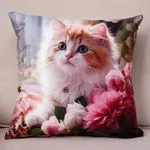 Poszewki 40x40 cm z kotem perskim i różami
