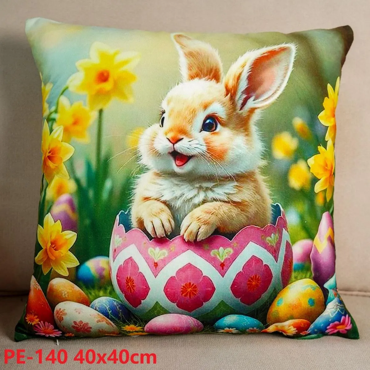 Poszewki 40x40 cm z motywem królika wielkanocnego