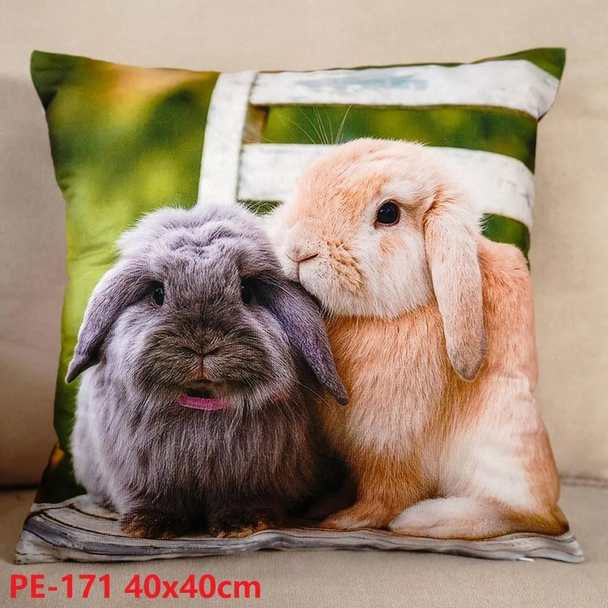 Poszewki na poduszkę 40x40 cm z królikami PE-171