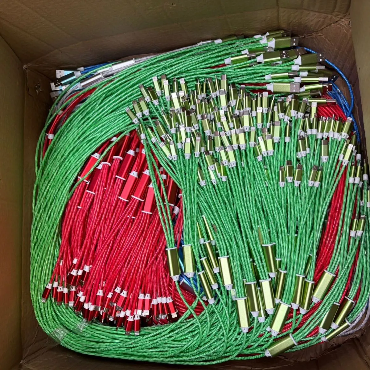 Kabel Świecący 3w1 USB Zielony/Czerwony
