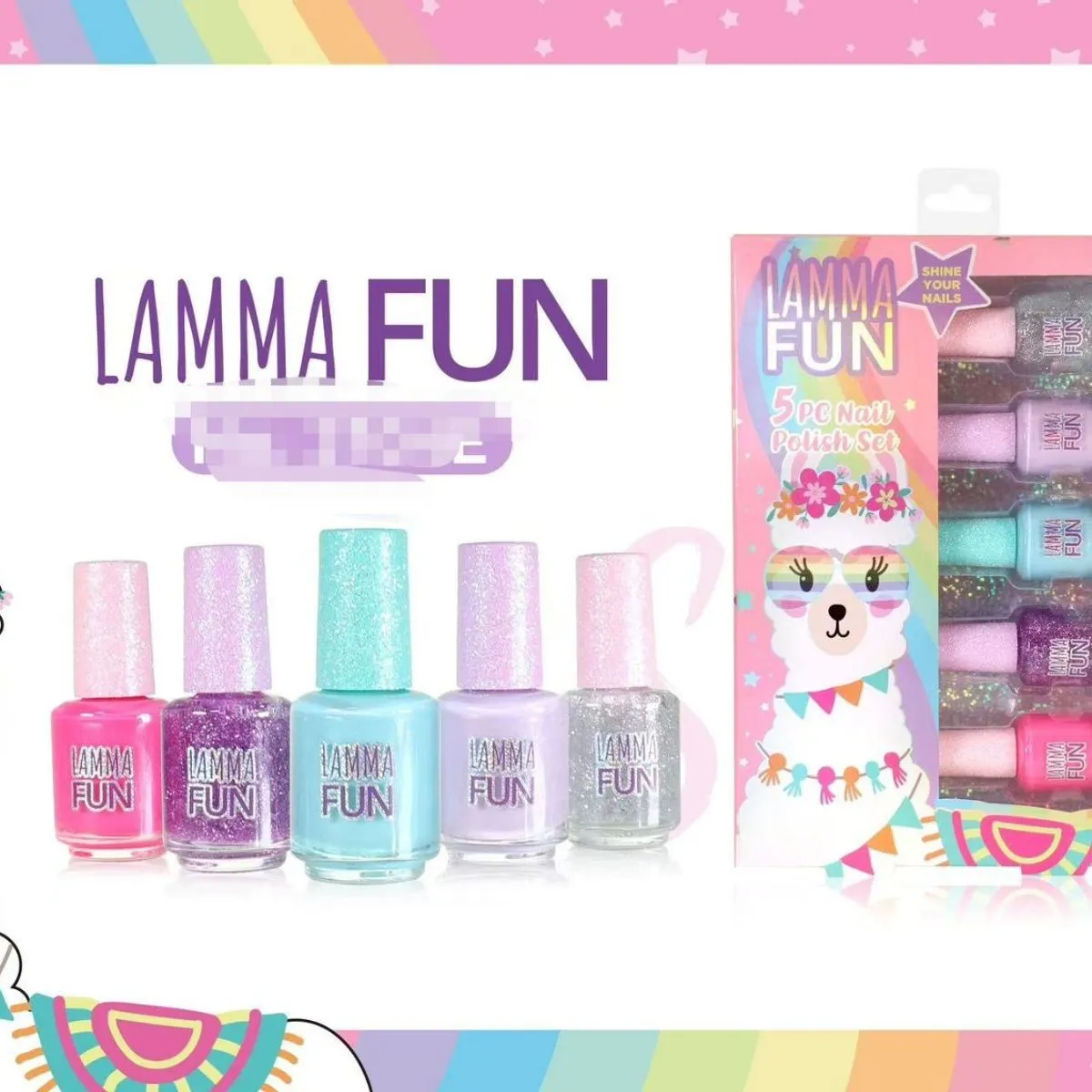 Zabawka Llama Fun - Zestaw 6 lakierów do paznokci
