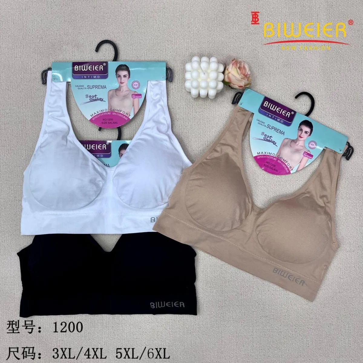 Biustonosz damski Blier bezszwowy 3XL-6XL 1200