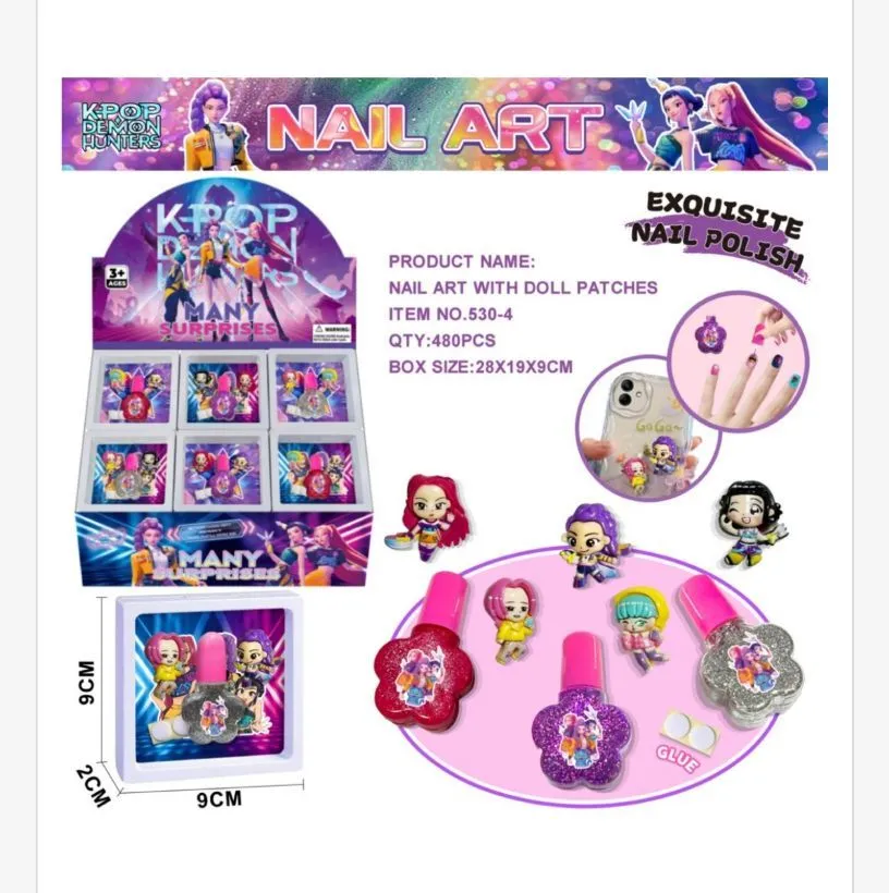 Zabawka Kpop Nail Art Many Many Nail Polish z 4 Patchami