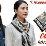 Chustki damskie jedwabne 90x90cm 100% silk