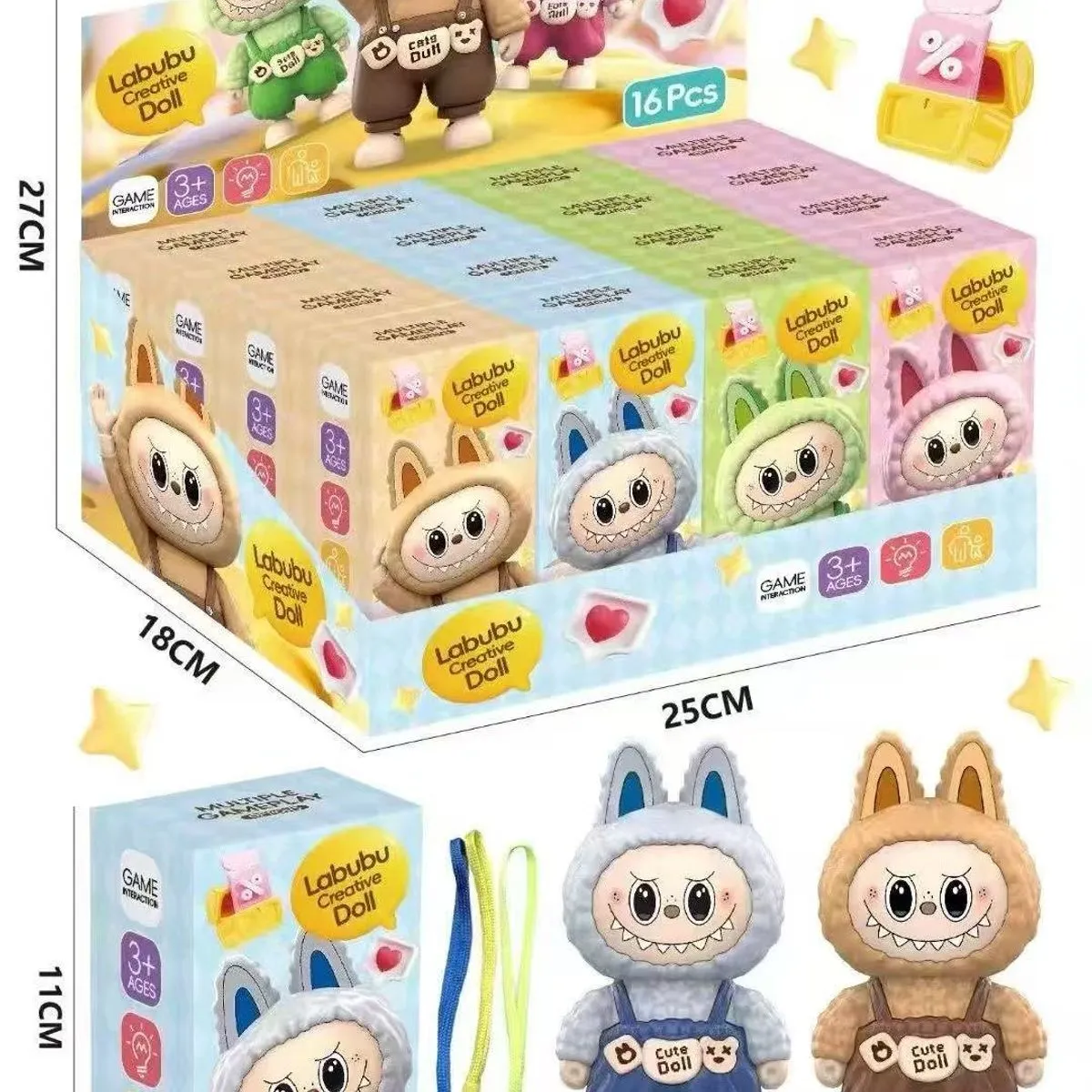 Blind Box Labubu Creative Doll Figurka ze Smyczą 12 szt.