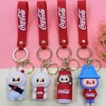 Brelok do Kluczy Labubu Coca-Cola, Gumowa Figurka z Paskiem, 12 szt.