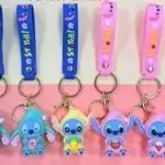 Brelok do Kluczy Stitch z Paskiem Silikonowym, Mix Kolorów 12szt