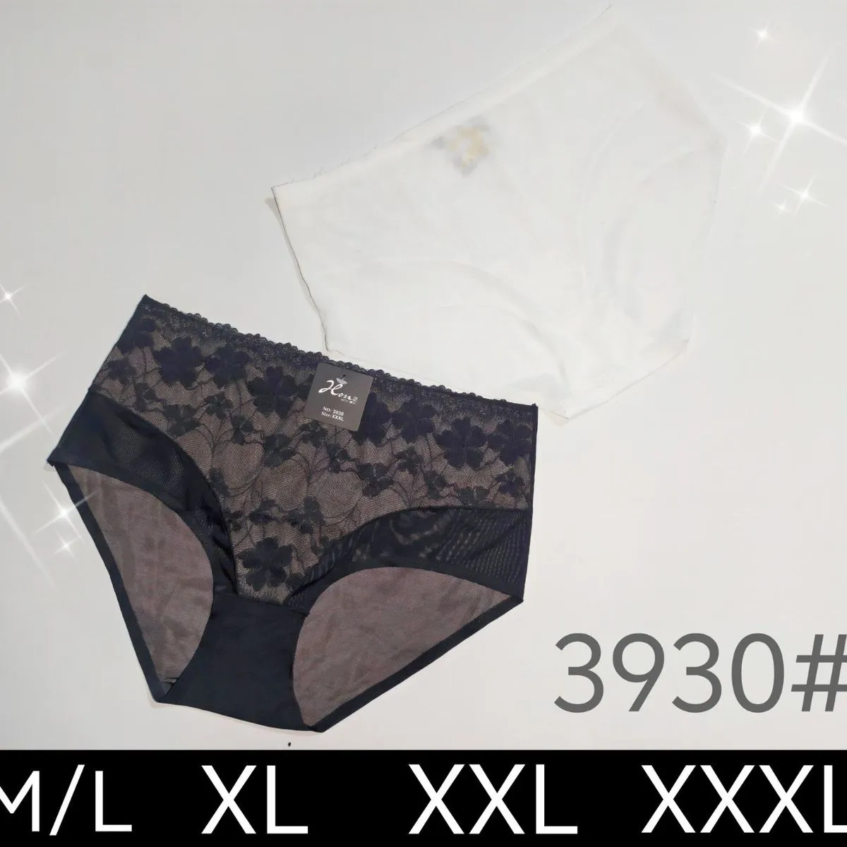 Majtki damskie koronkowe brązowe M/L XL XXL XXXL 3930#