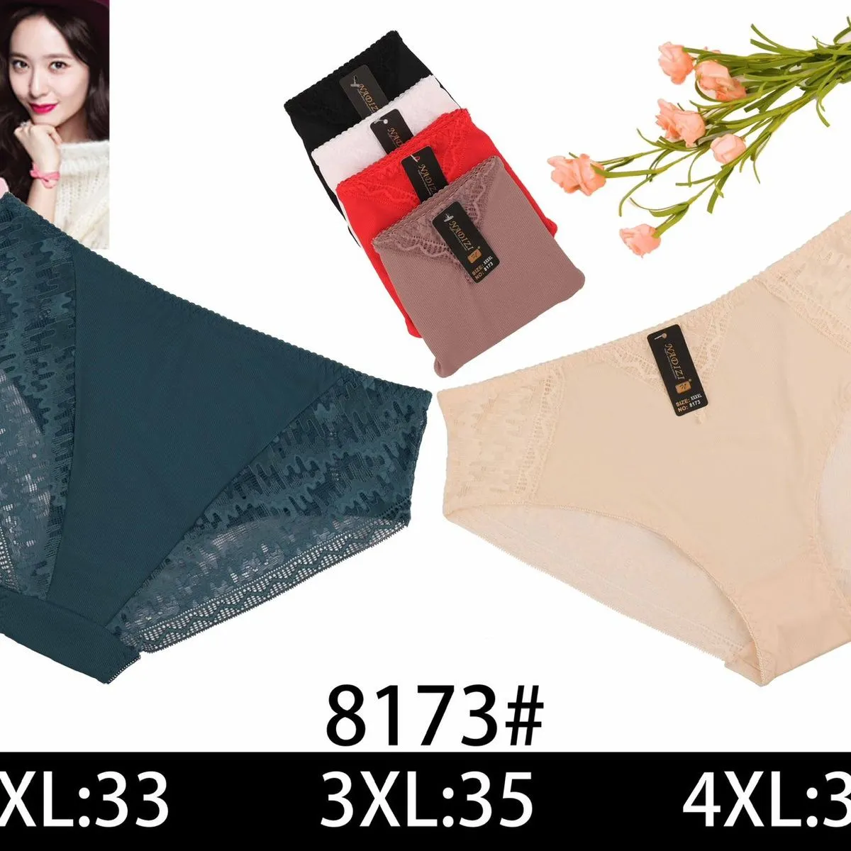 Majtki damskie koronkowe 8173# 2XL-4XL
