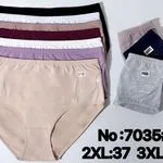 Majtki damskie 2XL-3XL beżowe z koronką No.7035