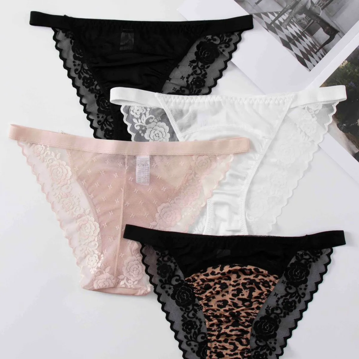 Majtki damskie Finella WS N603 S/M/L 3 szt. czarne/białe/różowe