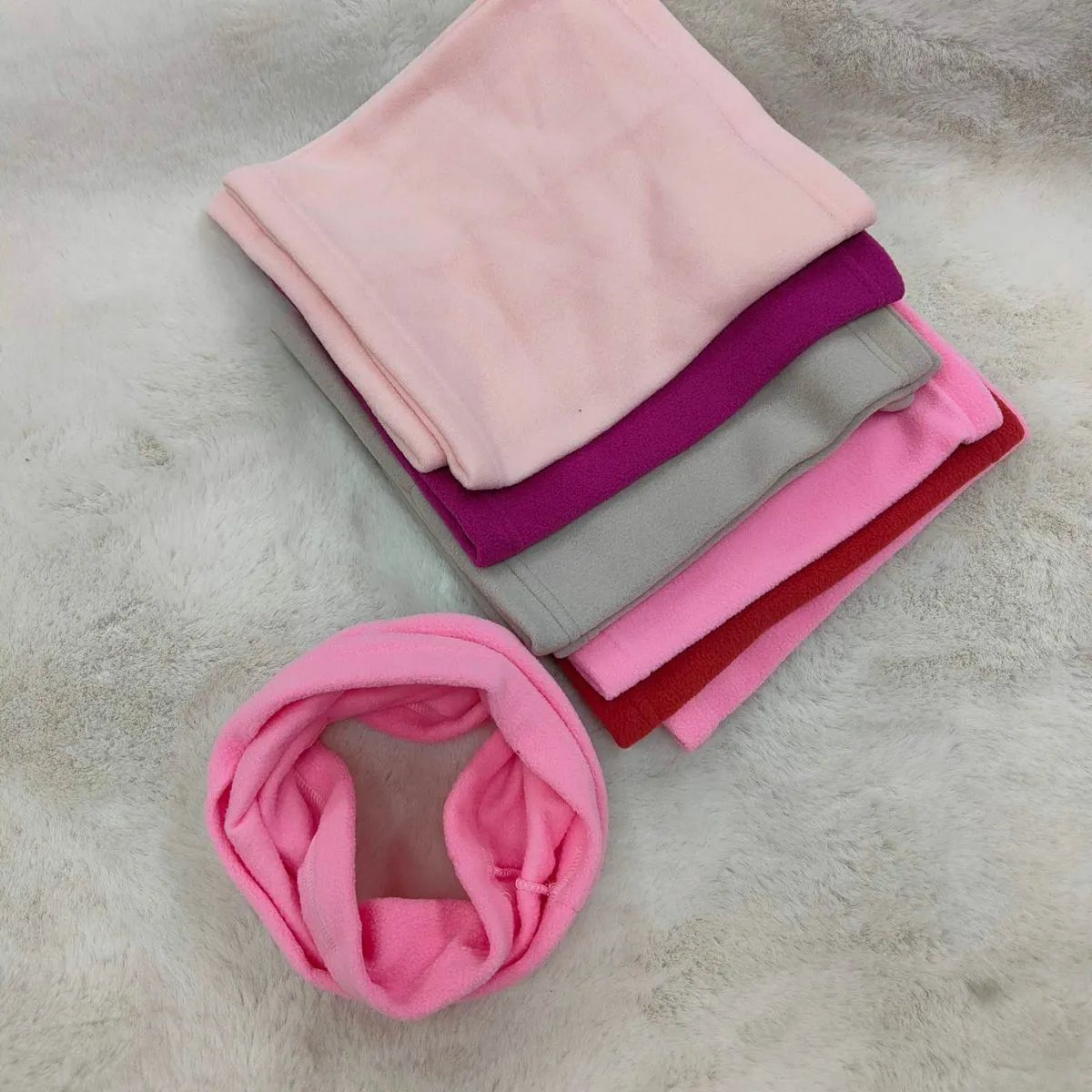 Komin dla Dzieci Różowy, Fioletowy, Szary, Pakiet 5 szt