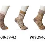 Skarpetki damskie wzorzyste brązowe/beżowe 35-38/39-42